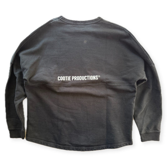 Cootie Productions Logo Oversized Football Crewneck Sweatshirt Washed Black Size M Japan - Thrift GoblinSweatshirt