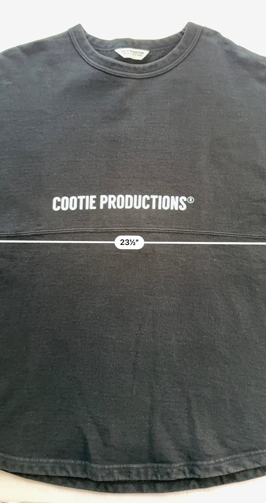 Cootie Productions Logo Oversized Football Crewneck Sweatshirt Washed Black Size M Japan - Thrift GoblinSweatshirt