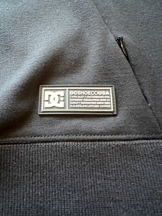 DC SHOES DWR Technical Funnel Zipper Pocket SWEATSHIRT BLACK Snowboard Cinch L - thriftgoblin