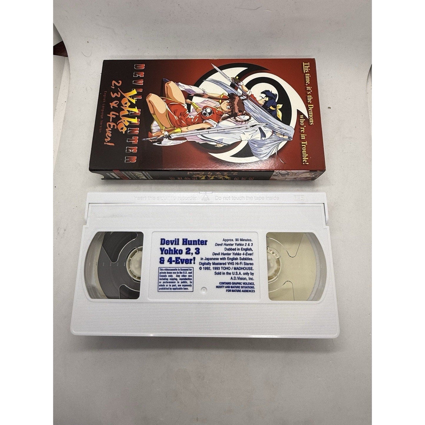 Devil Hunter Yohko 2, 3 & 4 - Ever! VHS ADV Films English Dub/Sub Anime Rare 1993 - thriftgoblin