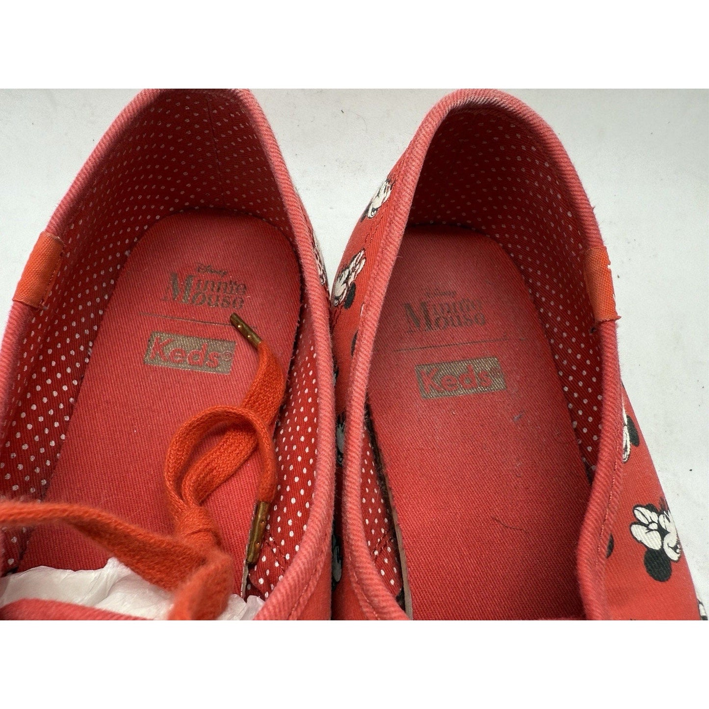 Disney Keds Minnie Mouse Red Canvas Sneakers Women’s 11 Lace Up Casual Shoes Fun - thriftgoblin