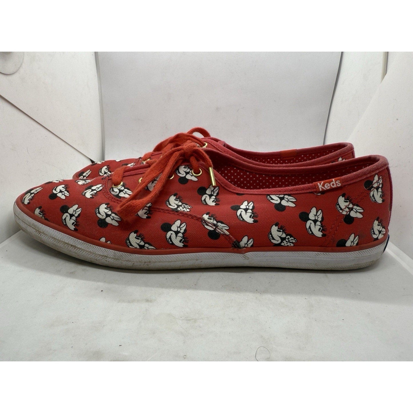 Disney Keds Minnie Mouse Red Canvas Sneakers Women’s 11 Lace Up Casual Shoes Fun - thriftgoblin