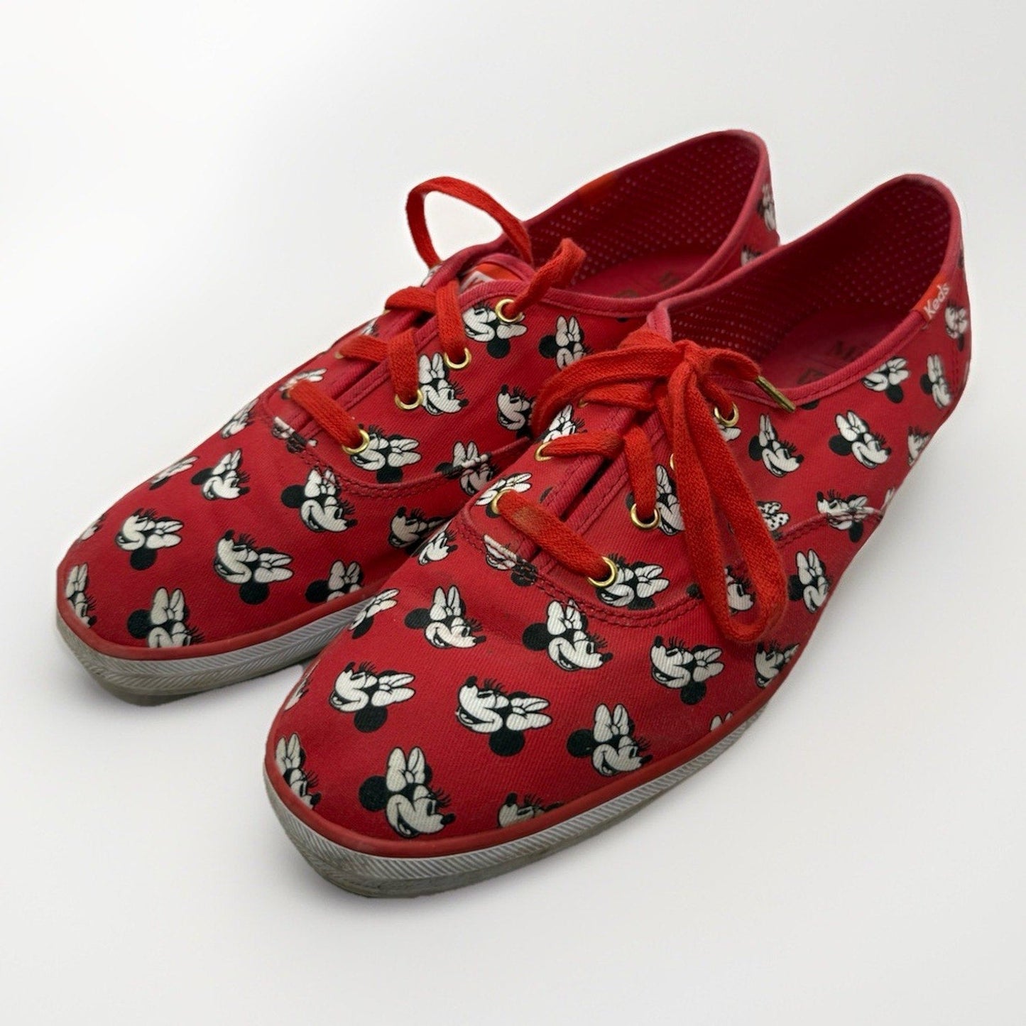 Disney Keds Minnie Mouse Red Canvas Sneakers Women’s 11 Lace Up Casual Shoes Fun - thriftgoblin
