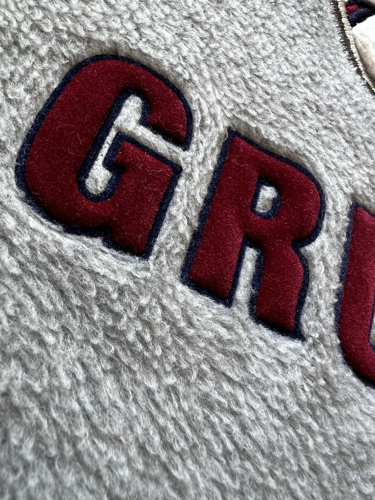 Disney Store "GRUMPY" Men xLarge Gray Polyester Fleece Sweatshirt Embroidered - thriftgoblin