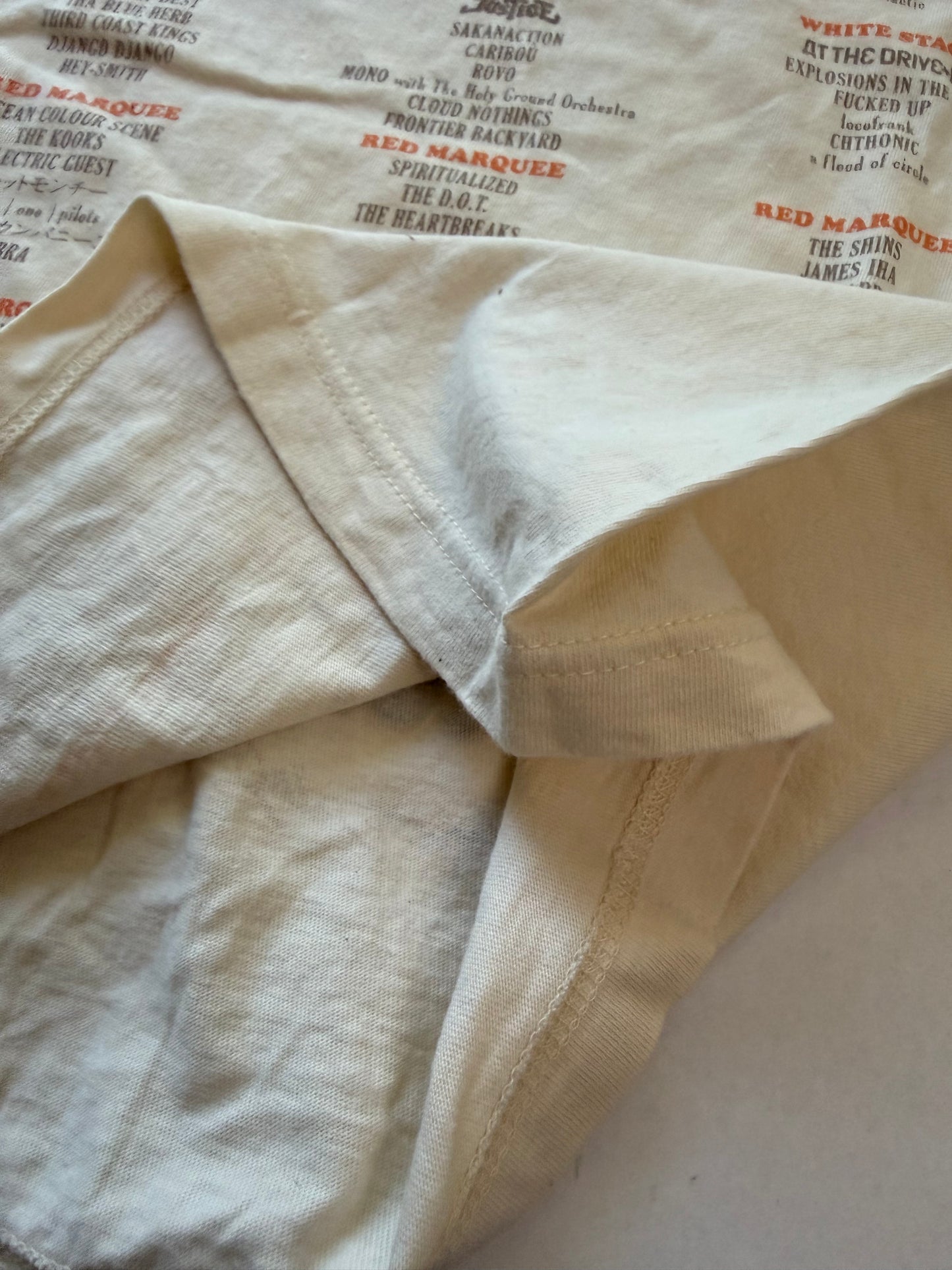 Fuji Rock Festival tee sleeve hem detail