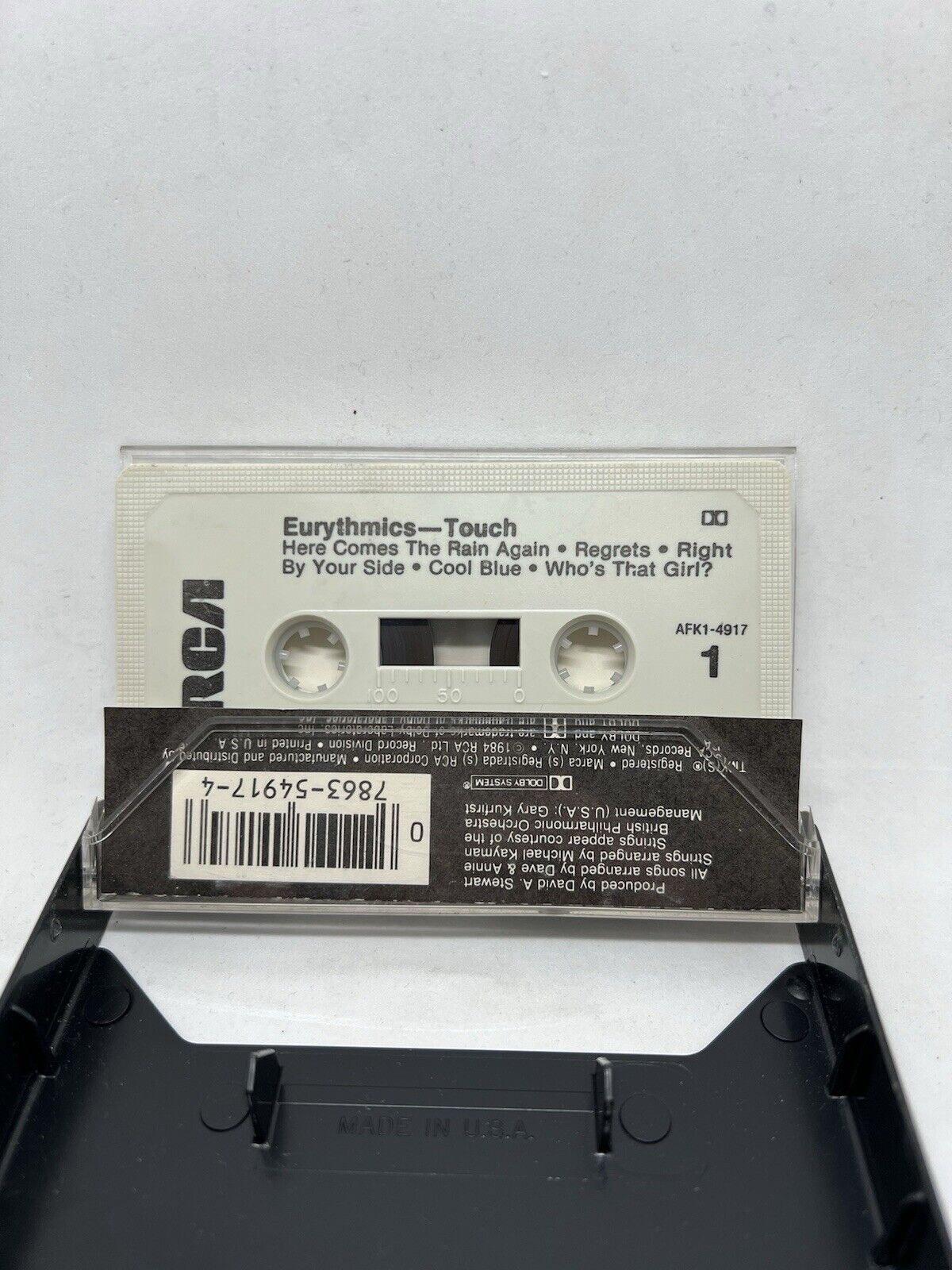 Eurythmics TOUCH Cassette, 1984, RCA Here Comes the Rain Again Retro - thriftgoblin