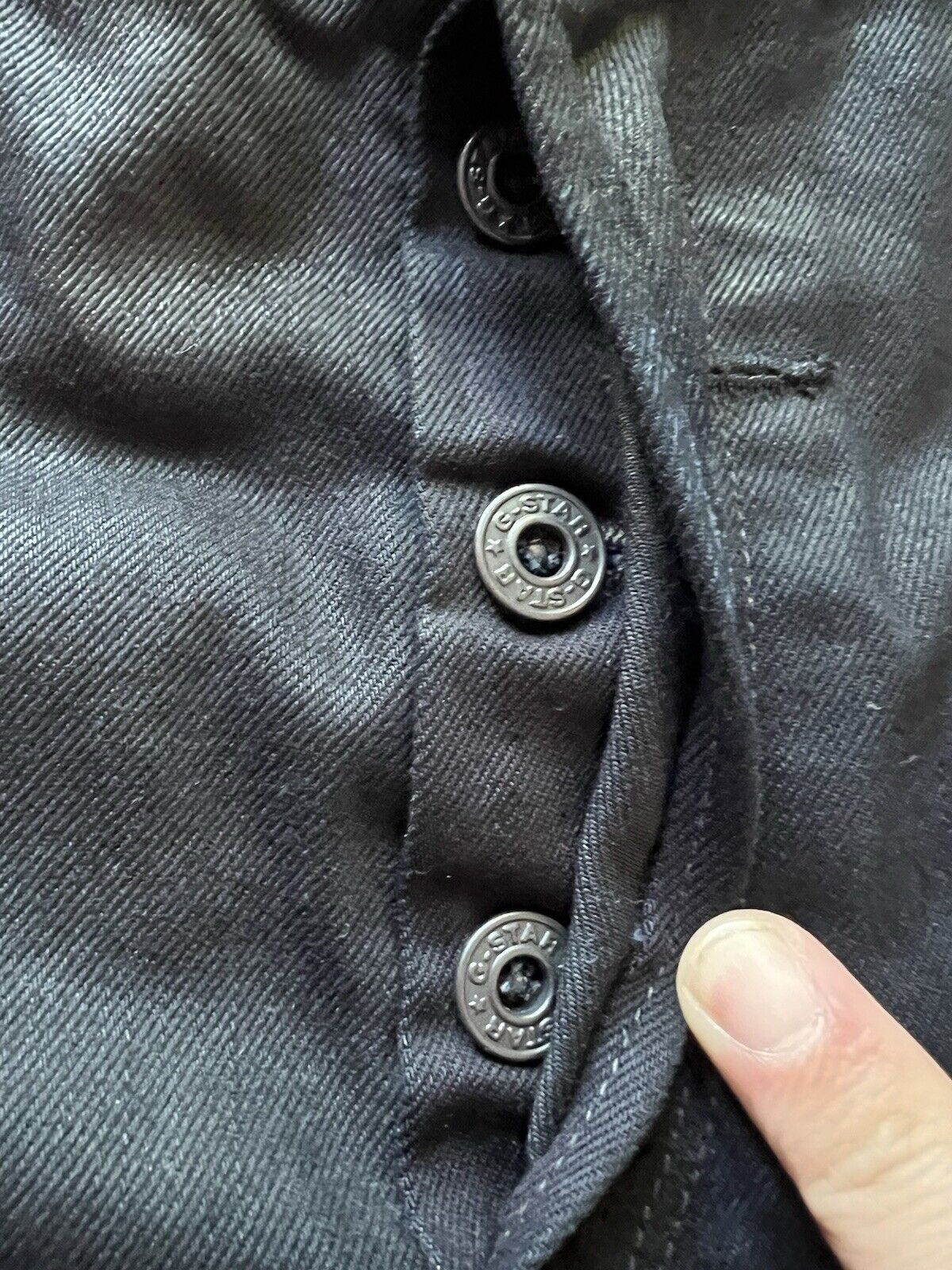 G - STAR RAW - ARC ZIP 3D Loose Tapered. Mens 32x32 Black Waxed Denim Motorcycle - thriftgoblin