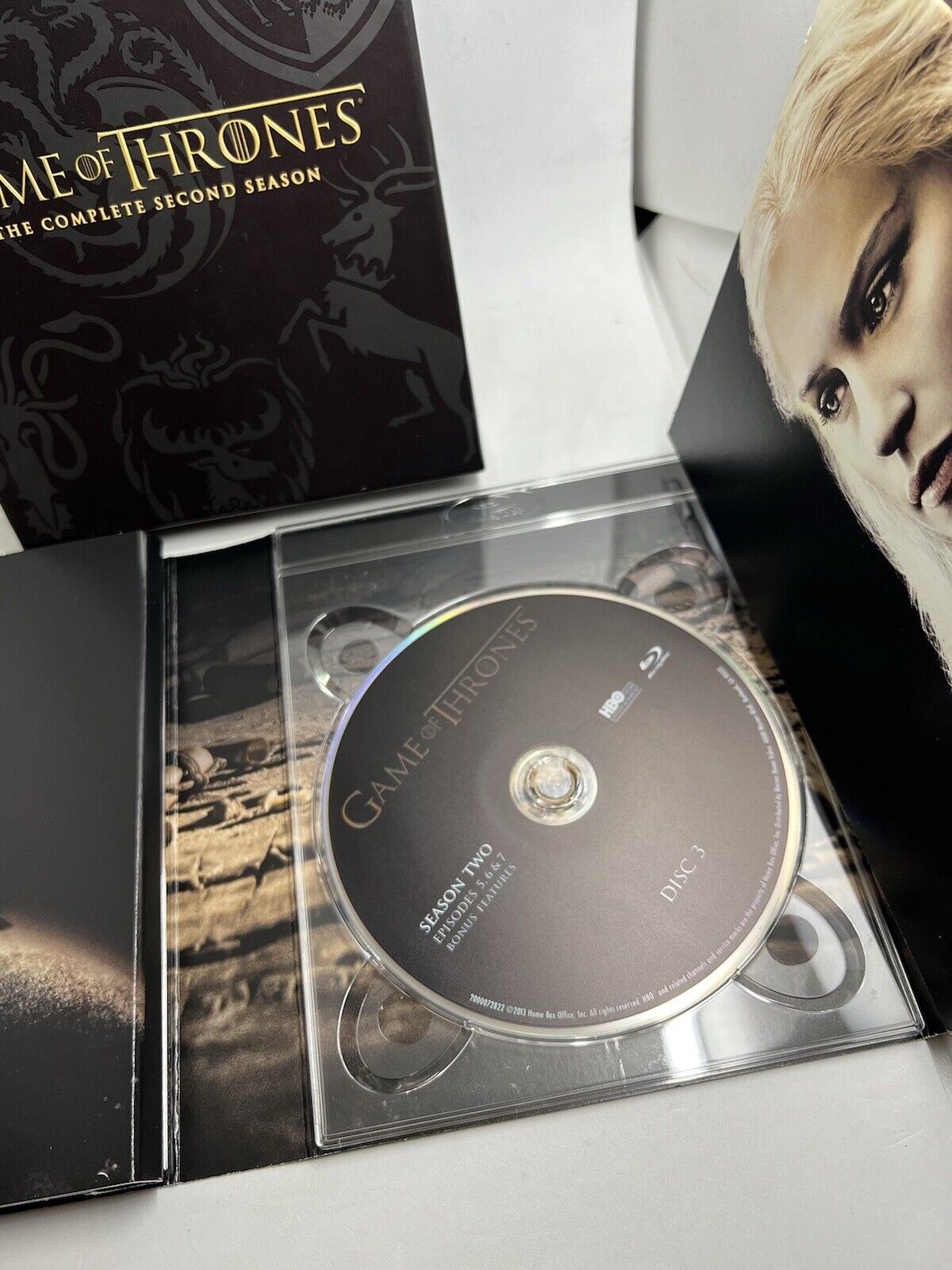 GAME OF THRONES: COMPLETE SECOND SEASON, 7 - DISC BLU - RAY + DVD + DIGITAL SET HBO - thriftgoblin
