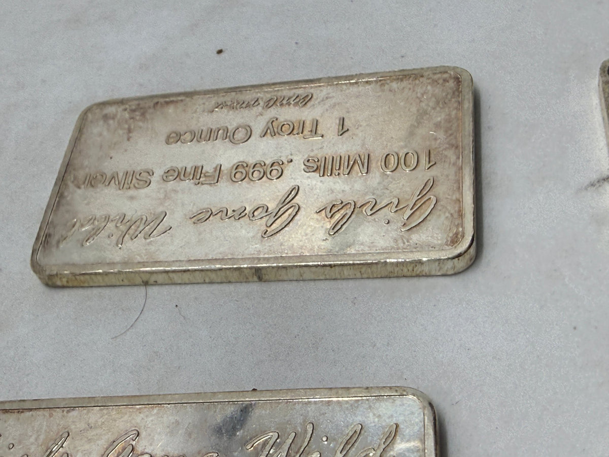 Girls Gone Wild Silver Plated Novelty Bars, Lot of 6, 1 Troy Ounce Marked