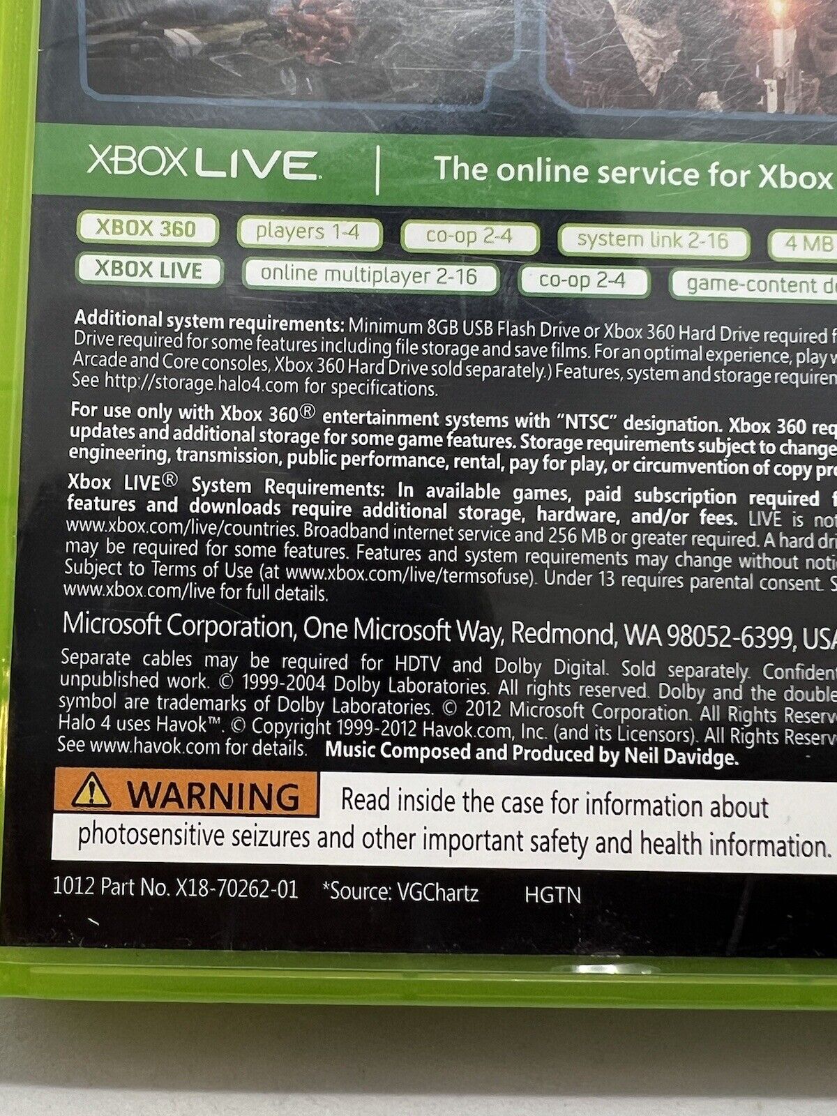 Halo 4 (Microsoft Xbox 360, 2012) Used. Multiplayer. Master Chief. - thriftgoblin