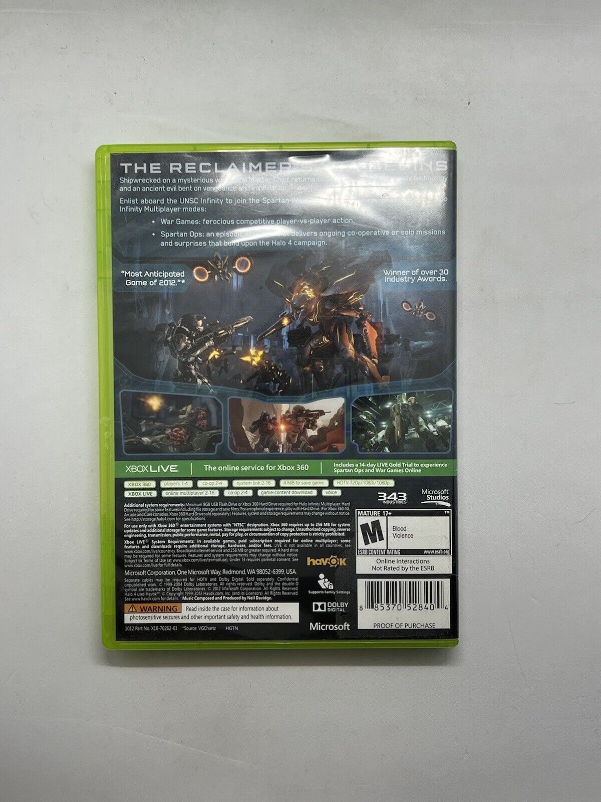 Halo 4 (Microsoft Xbox 360, 2012) Used. Multiplayer. Master Chief. GoodCondition - thriftgoblin