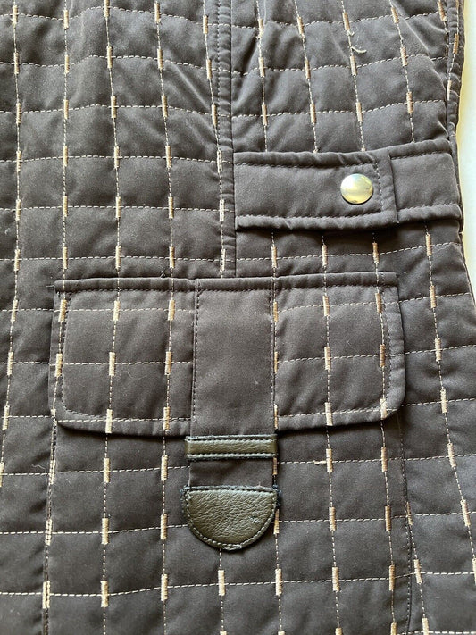 Harvè Benard Quilted Lightweight Brown Soft Smooth Vest, Women's Medium Pockets - thriftgoblin
