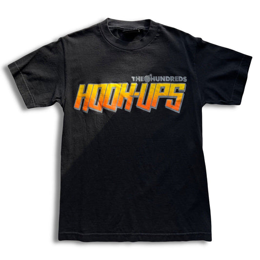 Hook Ups X The Hundreds Crewneck. Mens Size Small. Skateboard. Black Tshirt. - thriftgoblin