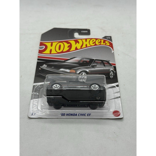 Hot Wheels ’90 Honda Civic EF Black 1/5 Sealed Die - Cast Hatchback Car JDM Model - thriftgoblin