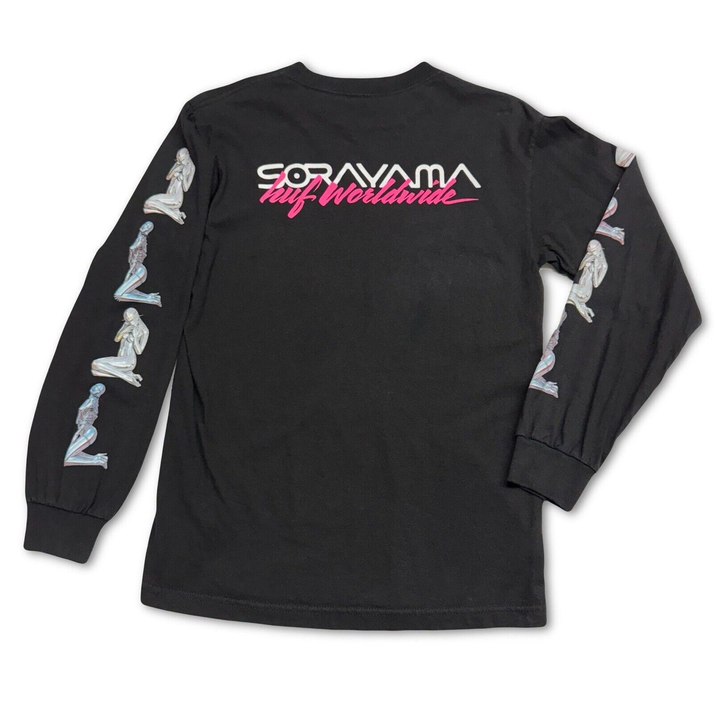 Huf Worldwide x Sorayama Tshirt Graphic Black Supreme Streetwear Skateboarding S - thriftgoblin