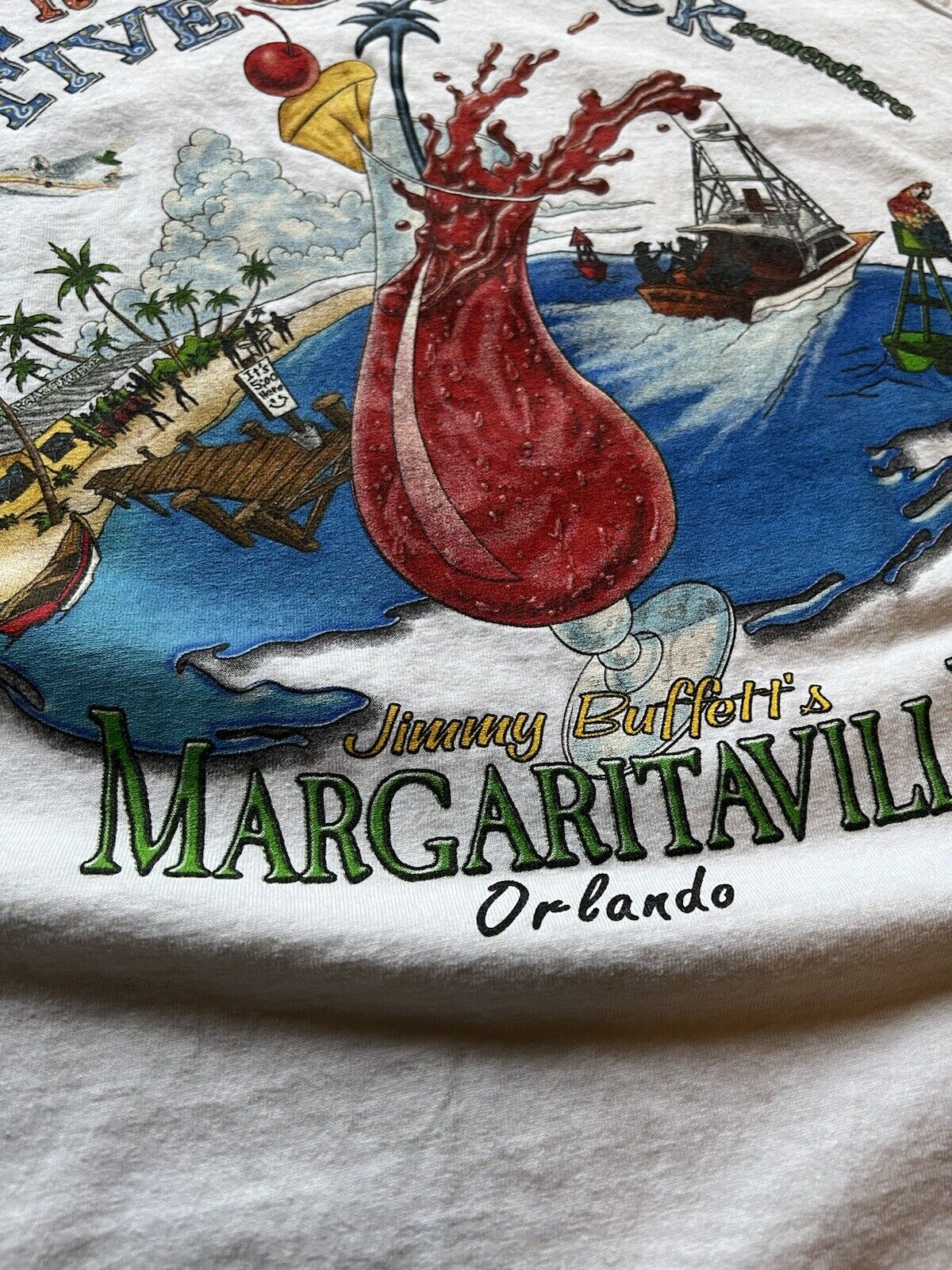 “It’s 5 O’ Clock Somewhere” Margaritaville Mens Orlando Large Tank Top Buffet FL - thriftgoblin