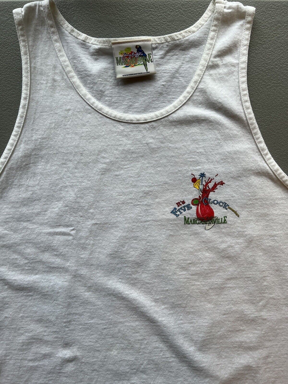 “It’s 5 O’ Clock Somewhere” Margaritaville Mens Orlando Large Tank Top Buffet FL - thriftgoblin