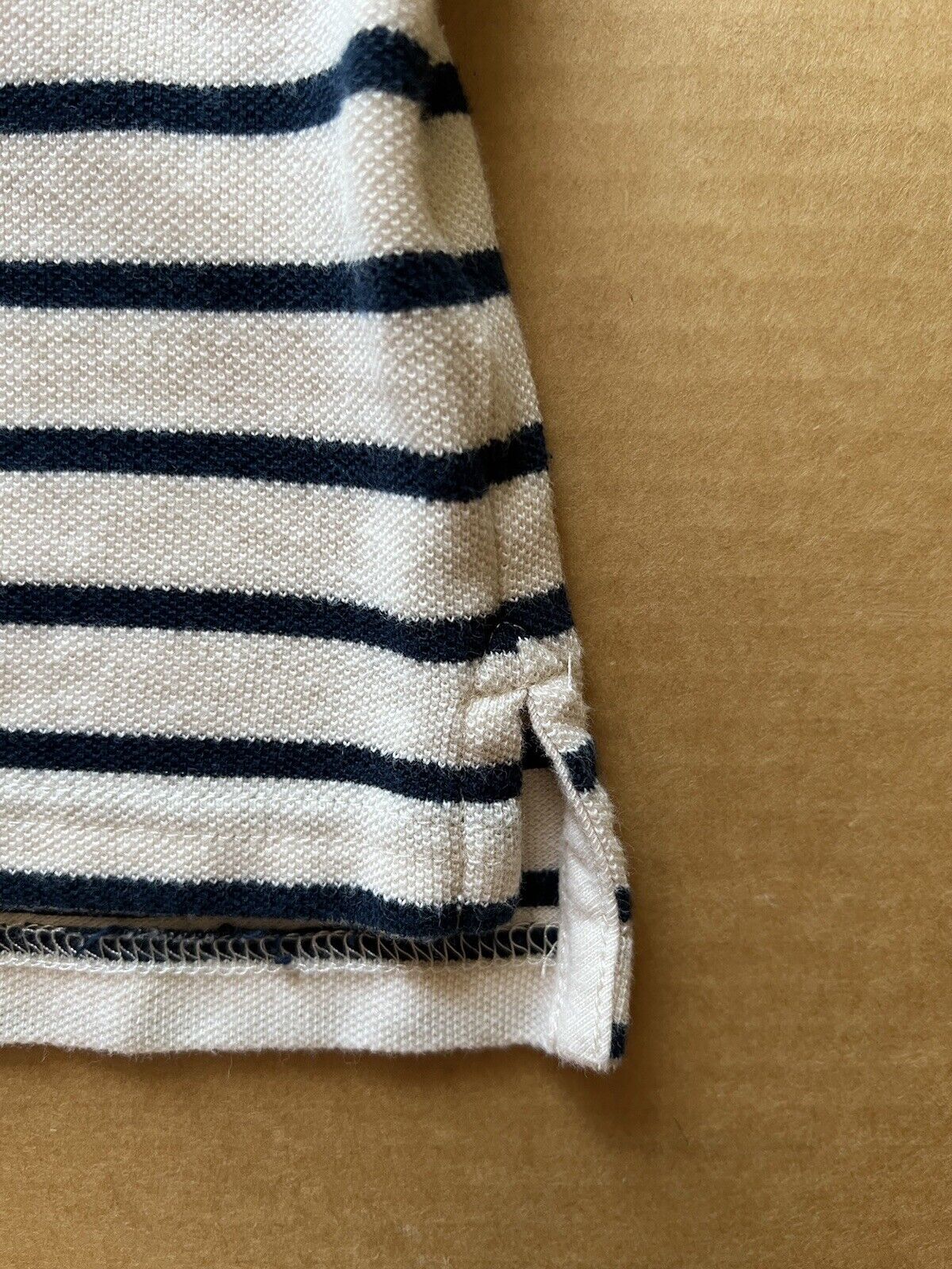 J. Crew Stripe Pique Polo, Mens size Large White And Blue. Clean. Summer Shirt - thriftgoblin