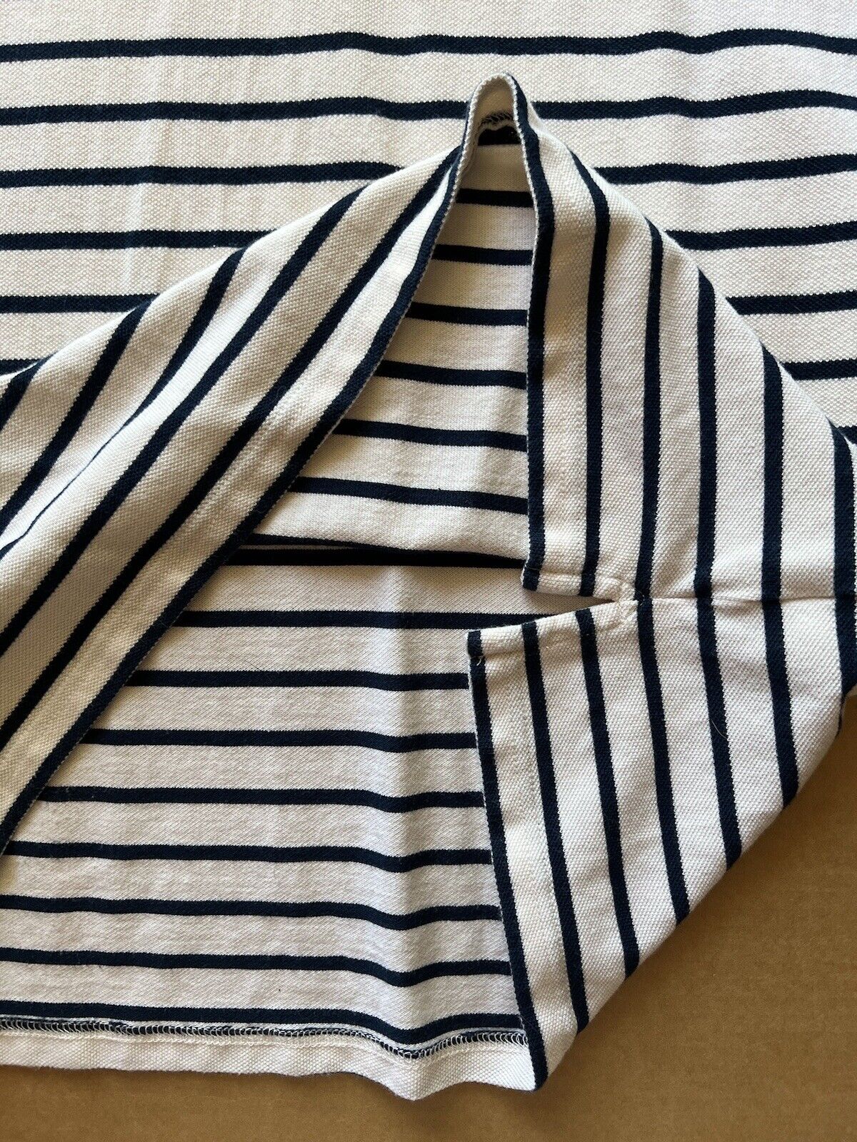 J. Crew Stripe Pique Polo, Mens size Large White And Blue. Clean. Summer Shirt - thriftgoblin