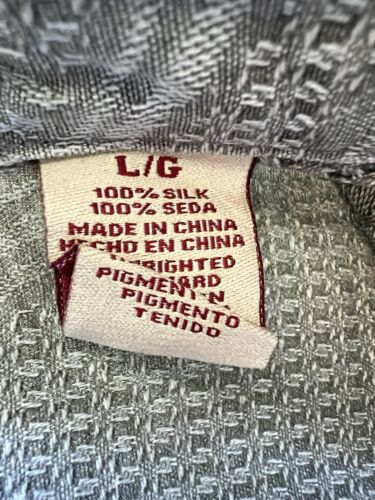 Jamaica Jaxx Shirt Mens L Silk Beige Bamboo Hawaiian Button Up Short Sleeve Mens - thriftgoblin