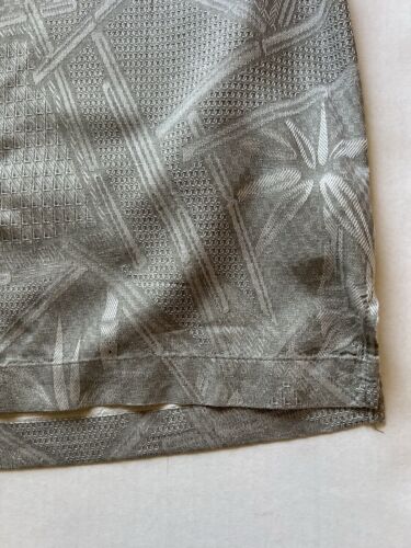 Jamaica Jaxx Shirt Mens L Silk Beige Bamboo Hawaiian Button Up Short Sleeve Mens - thriftgoblin