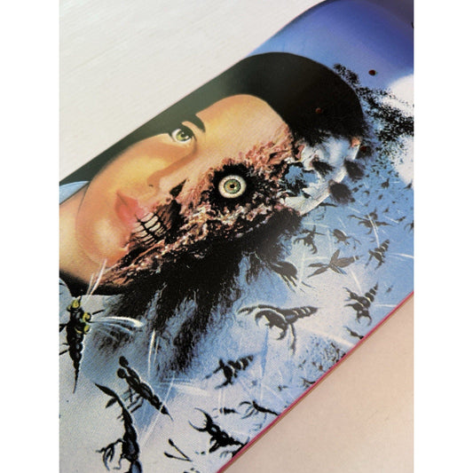 JK Industries Jeremy Klein Signed VHS Series Skateboard Deck Horror Pink Stain - thriftgoblin