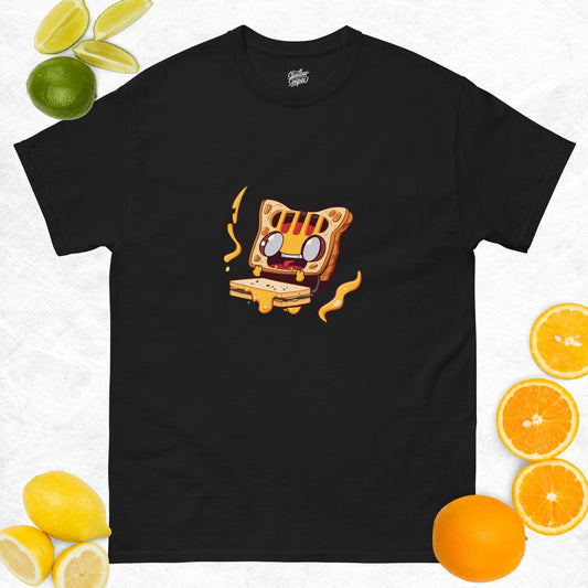 Kitty Cat Grilled Cheese Crewneck T-Shirt Cute Kawaii - thriftgoblin