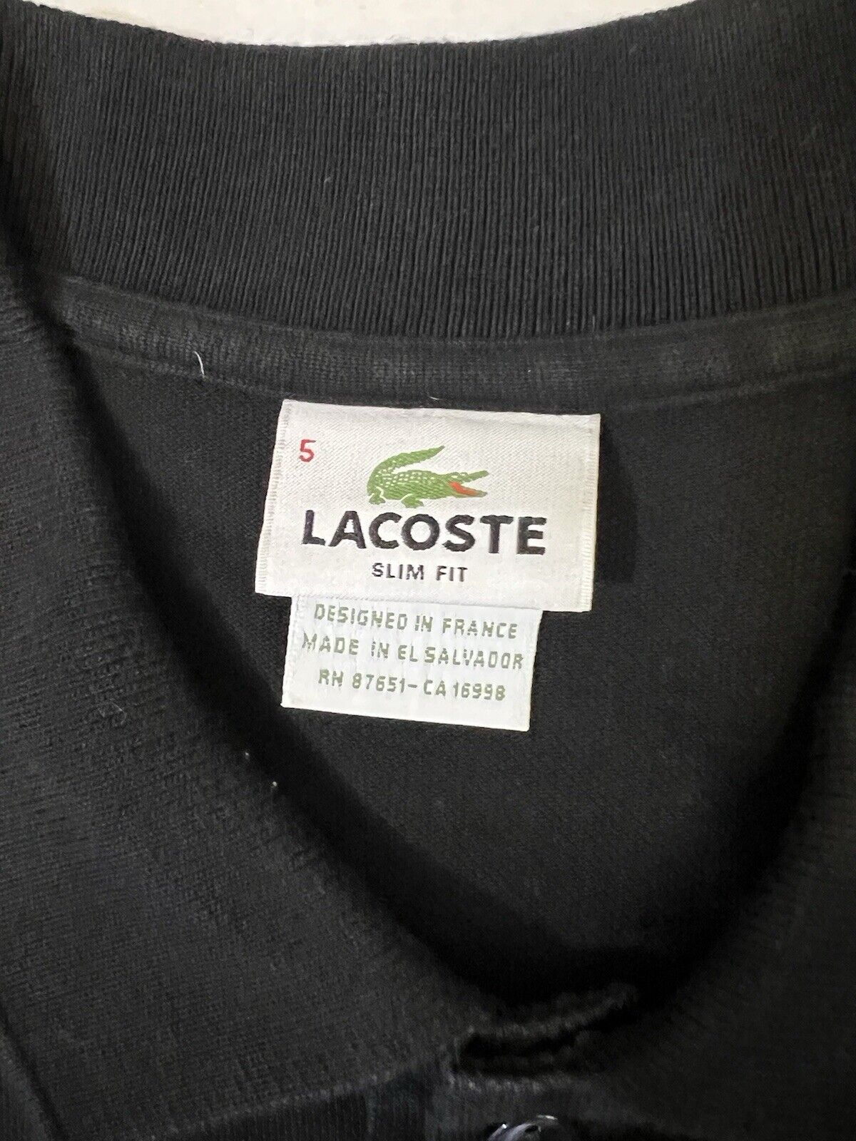 Lacoste L1212Men's Short Sleeve Classic Cotton Pique Polo Shirt Size 5 Black - thriftgoblin