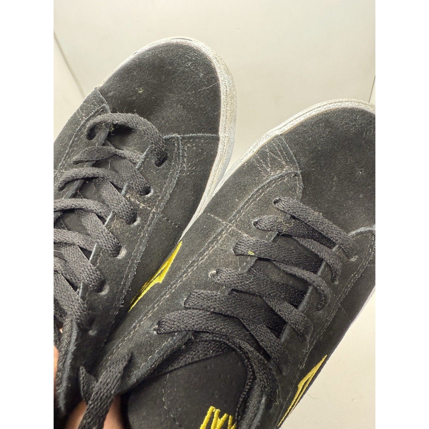 Lakai Newport Black/Gold Suede Skate Shoes – PARA - MOUNT Outsole Skateboard Ollie - thriftgoblin