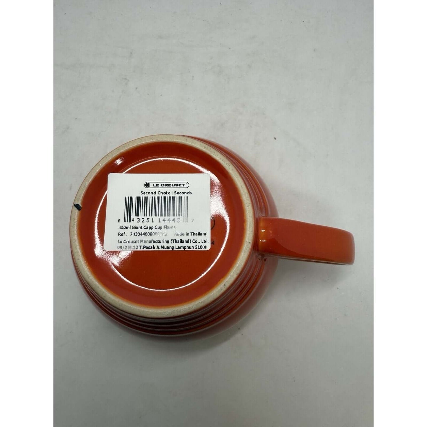 Le Creuset Giant Cappuccino Flame Orange Ombre Mug Cup Second Choix 400 ml New - thriftgoblin