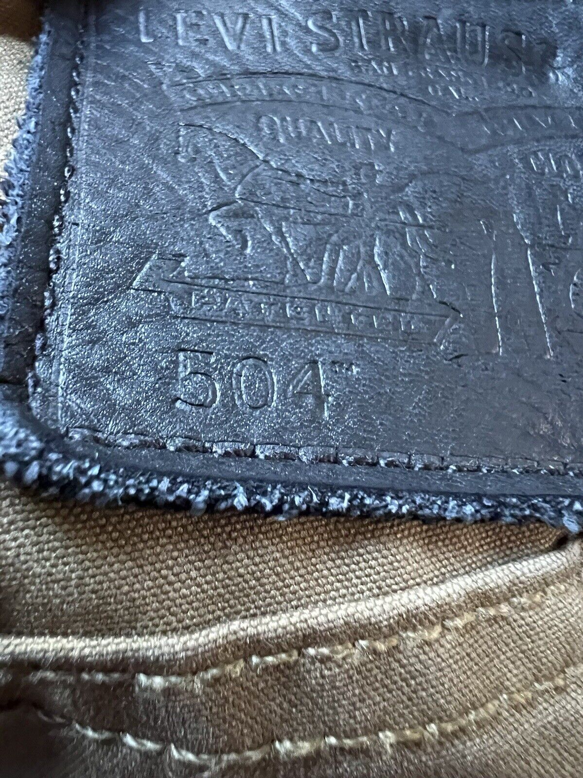 Levis 504 Commuter Mens 32x30 Khaki Road Cycling Outdoor Casual Chino Jean Mens - thriftgoblin