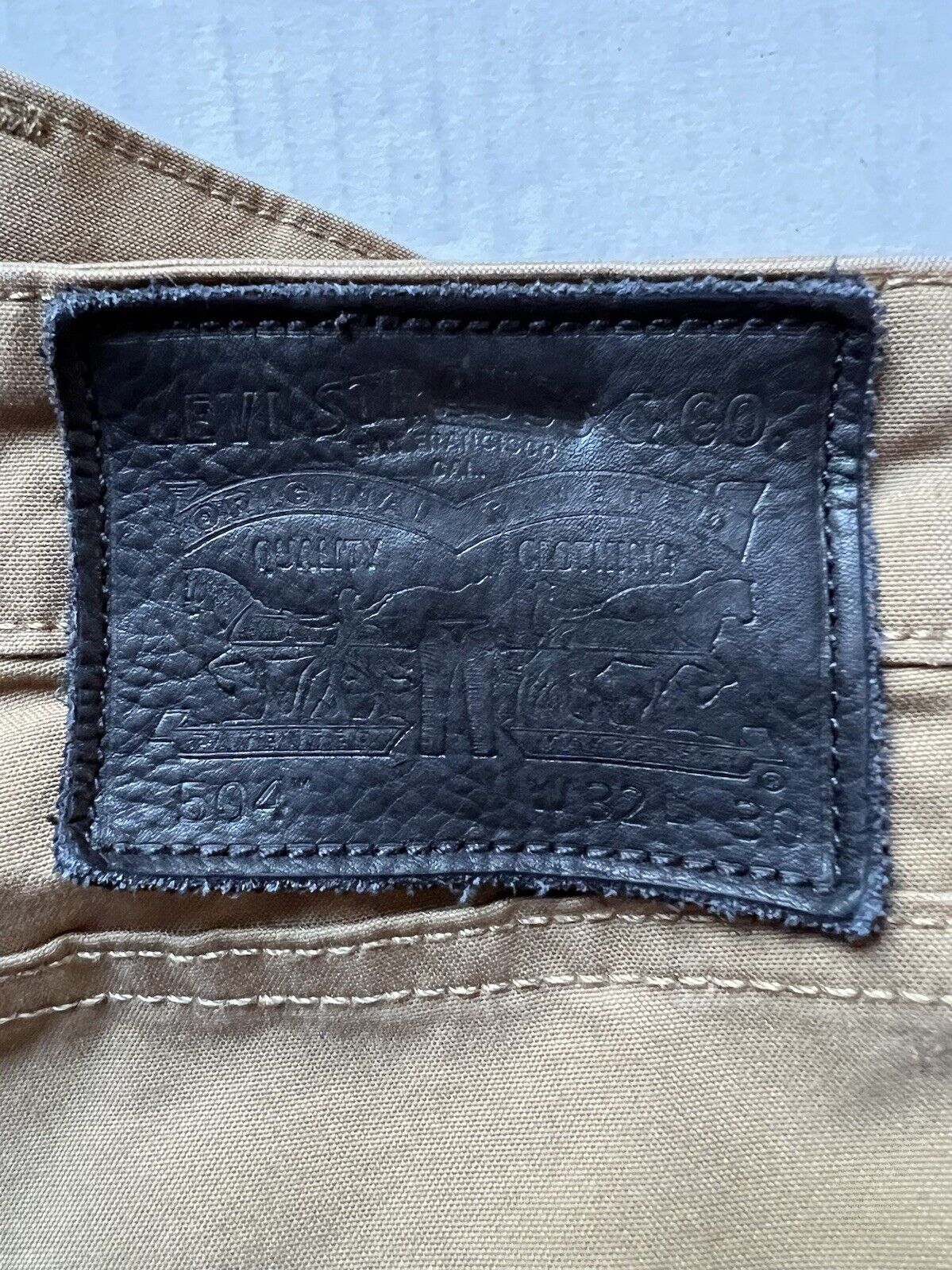 Levis 504 Commuter Mens 32x30 Khaki Road Cycling Outdoor Casual Chino Jean Mens - thriftgoblin