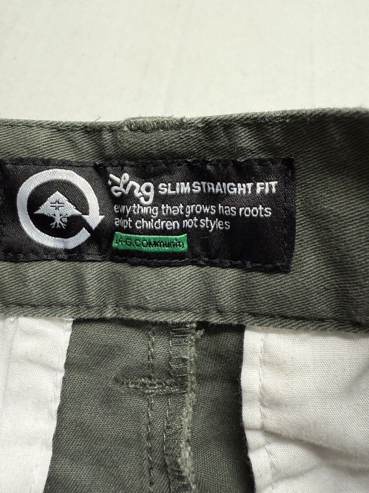 Lifted Research Group LRGEANS Pants Men's 32 Slim Straight Green Fit Chino Khaki - thriftgoblin