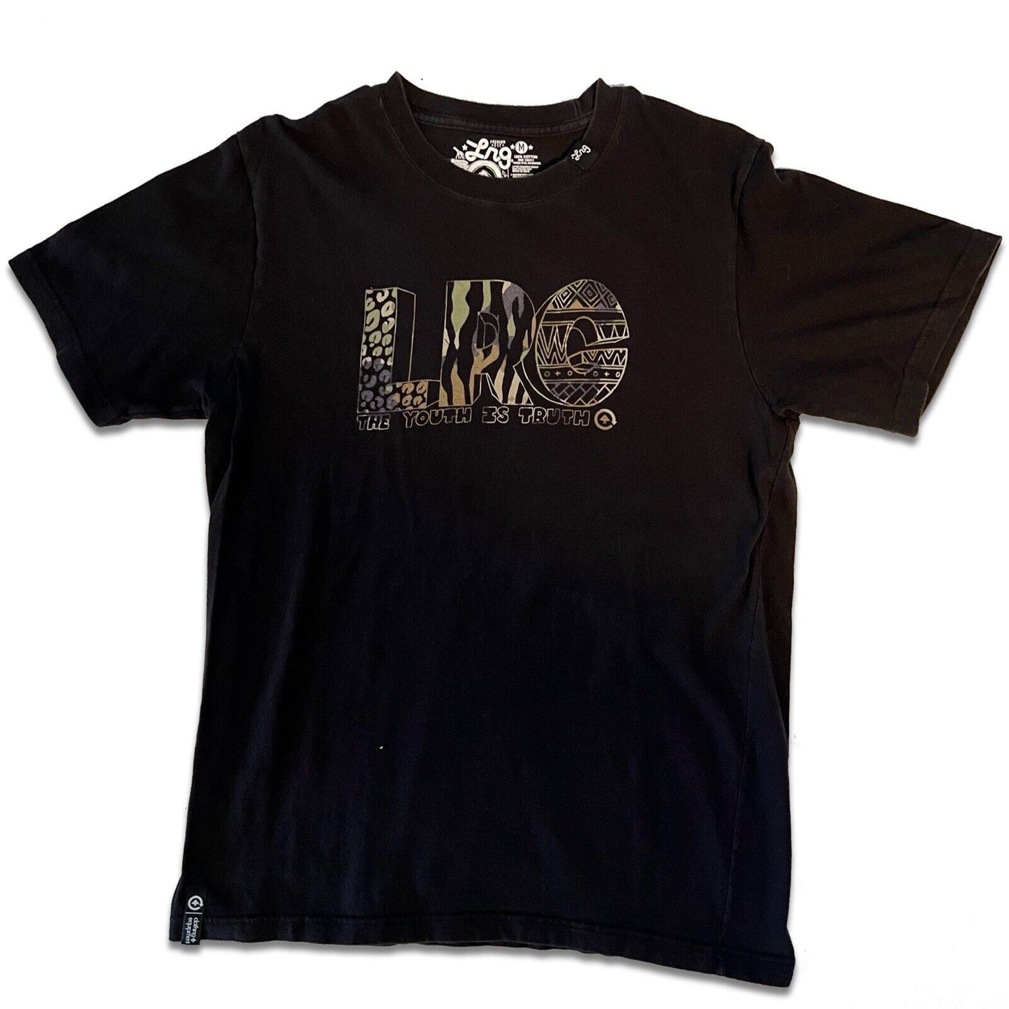 LRG Lifted Research Group Shirt The Yourh Is Truth Animal Print Gator Tiger M - thriftgoblin
