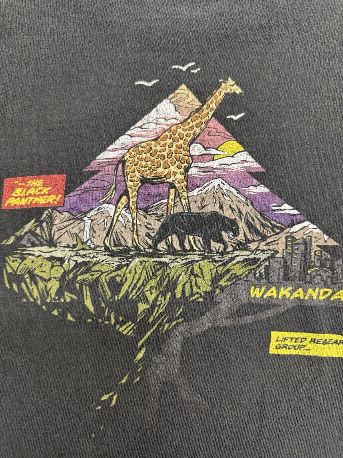 LRG X Marvel Black Panther Wakanda Collab Shirt XL Lifted Research Group Tee Top - thriftgoblin