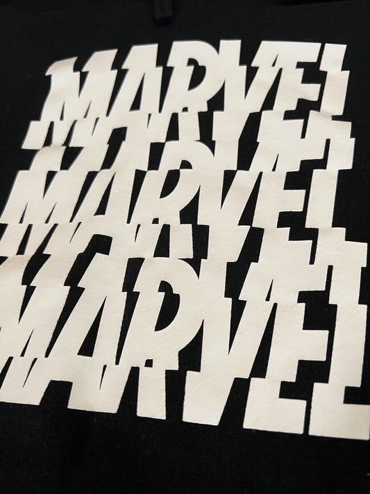 Marvel Mens Hoodie Sweater Size XS Black Uniqlo Pockets Pullover Jumper - thriftgoblin