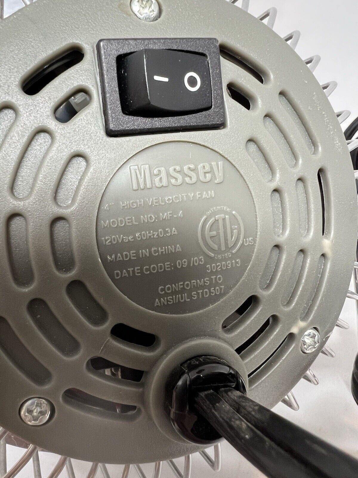 Massey 4" Small Metal Personal Fan Tilting Mini Fan Model MF4 Powerful Yet Tiny - thriftgoblin