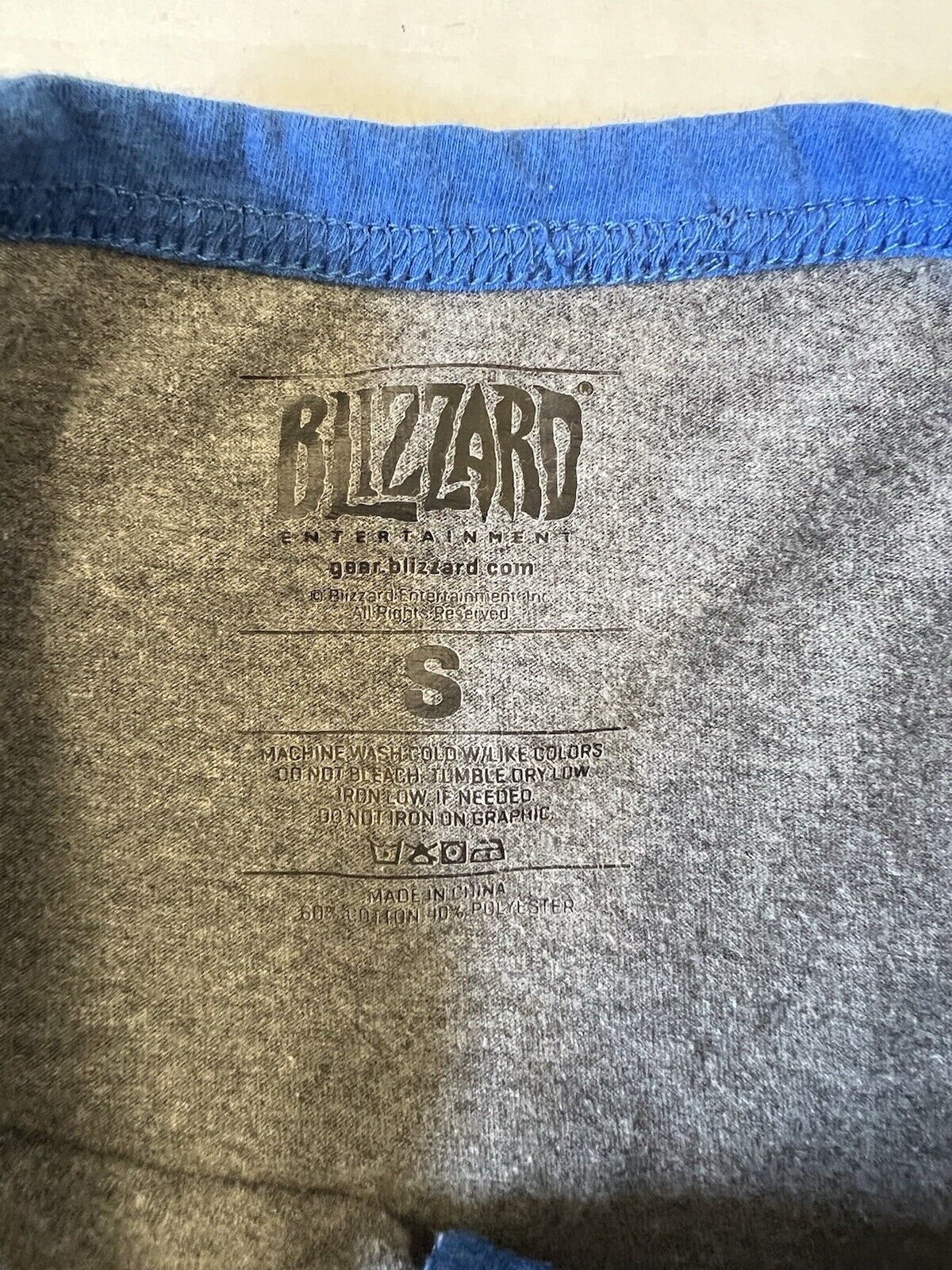 Men's Alliance Gray/Blue World of Warcraft Raglan Henley 3/4 - Sleeve T-Shirt - thriftgoblin