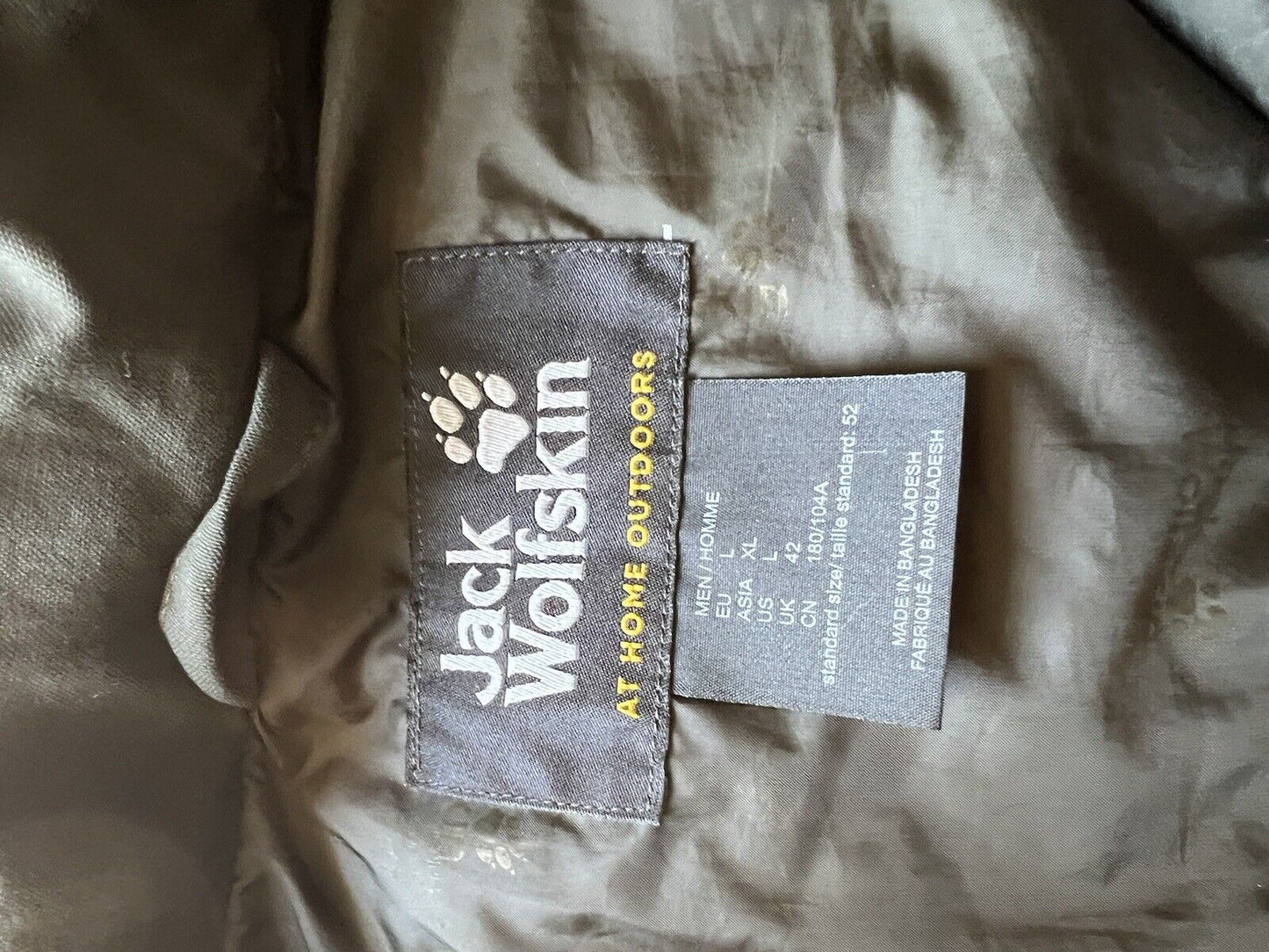 Mens Jack Wolfskin Down Gilet Vest Quilted Forest Green Large Thick Pockets - thriftgoblin