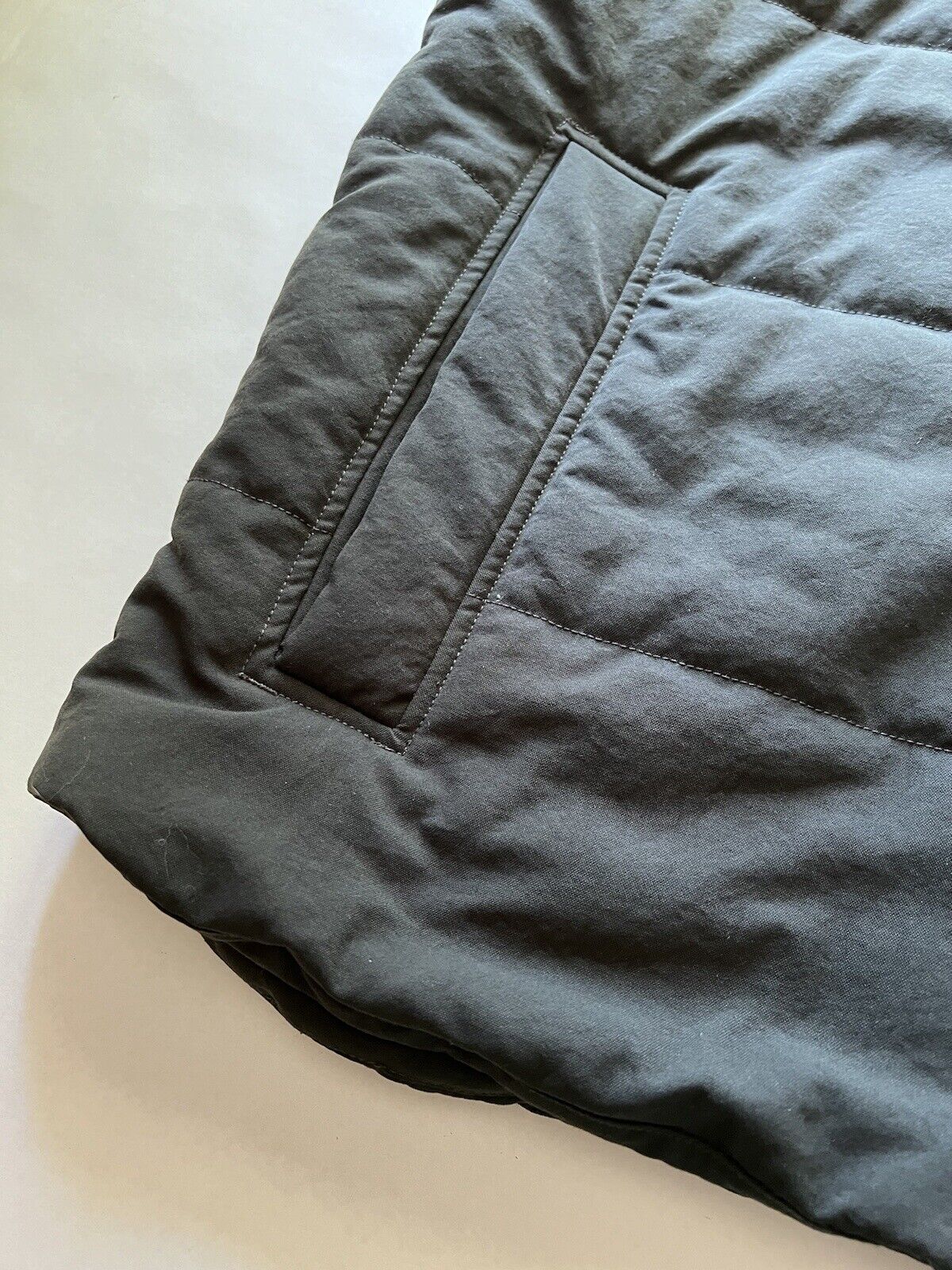 Mens Jack Wolfskin Down Gilet Vest Quilted Forest Green Large Thick Pockets - thriftgoblin