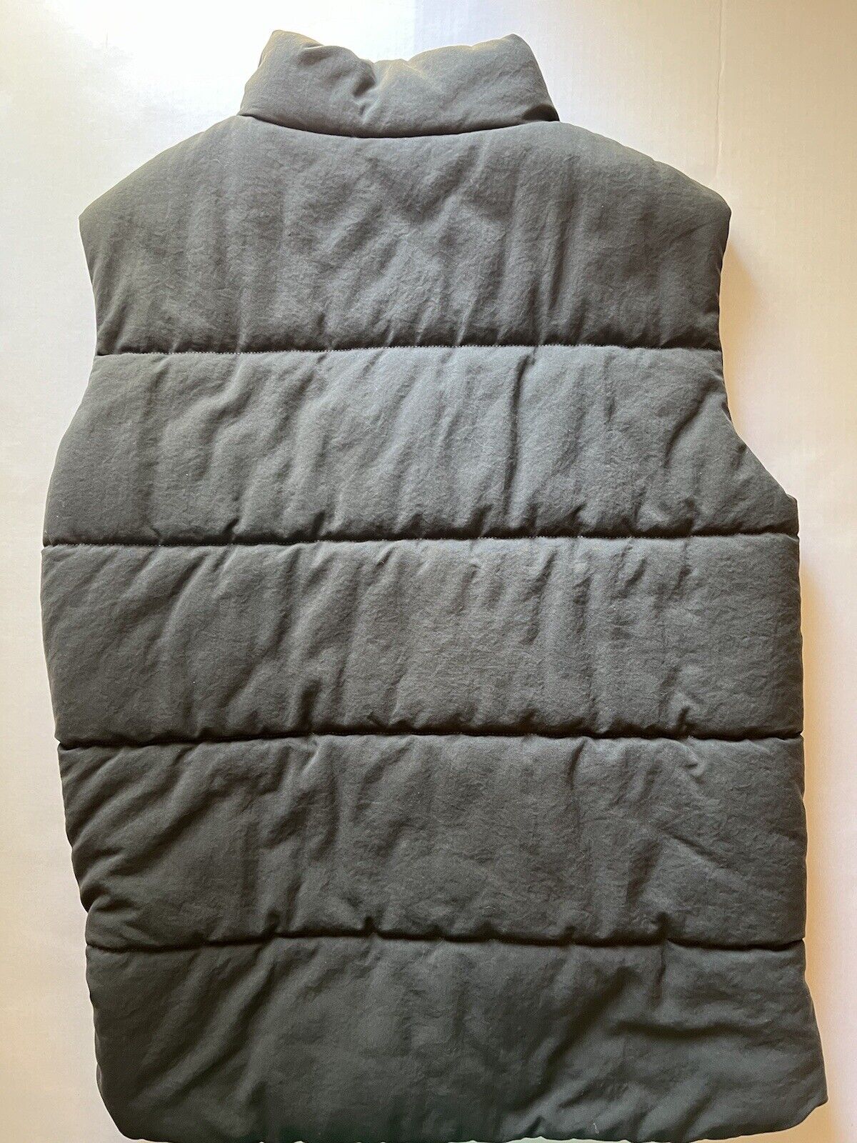 Mens Jack Wolfskin Down Gilet Vest Quilted Forest Green Large Thick Pockets - thriftgoblin