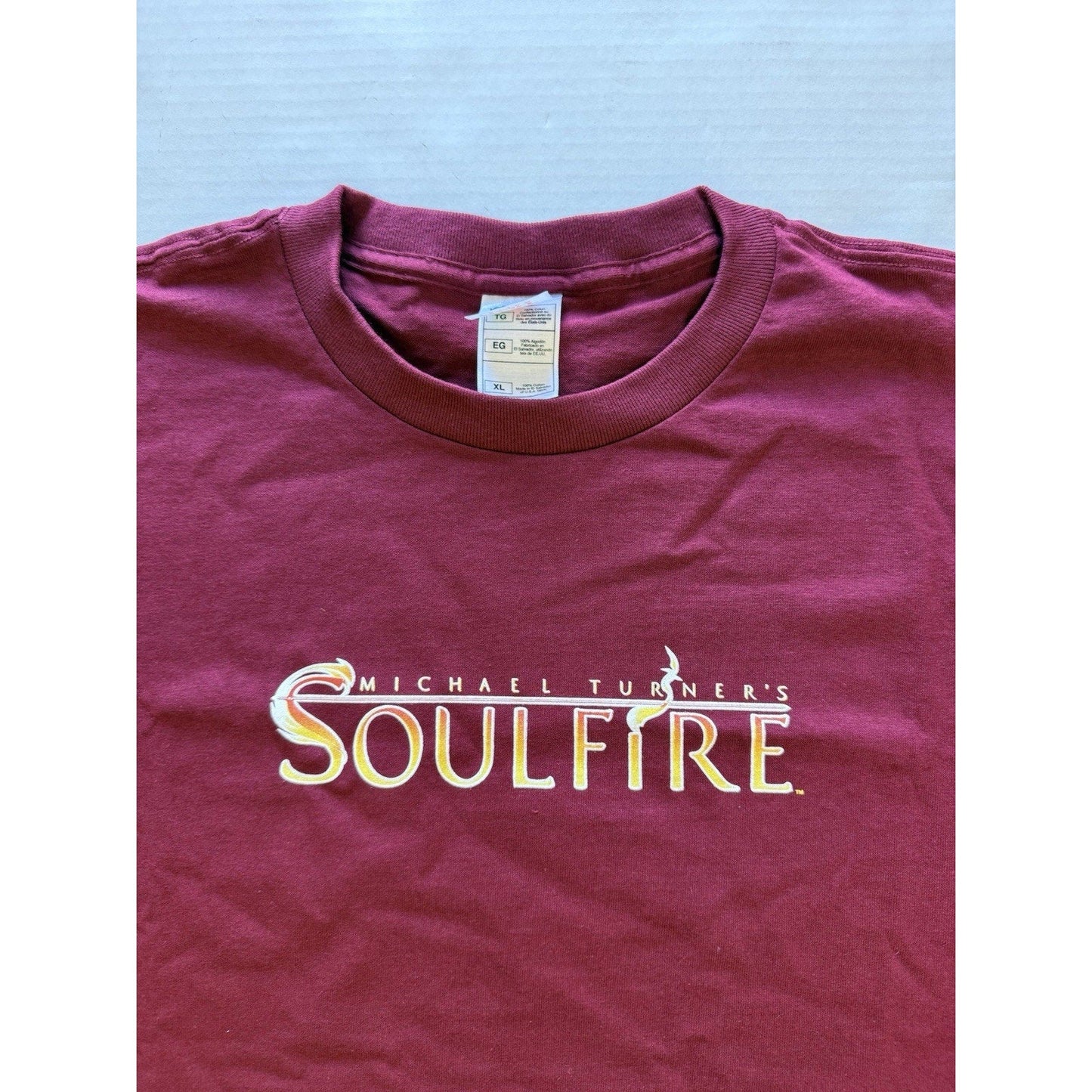 Michael Turner’s Soulfire Comic Promo Shirt 2005 Aspen MLT Maroon XL Fairy Fire - thriftgoblin