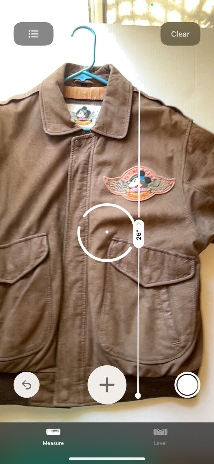 Mickey Mouse Flying Ace Patches Unit Genuine Leather Bomber Vintage Brown Mens - thriftgoblin