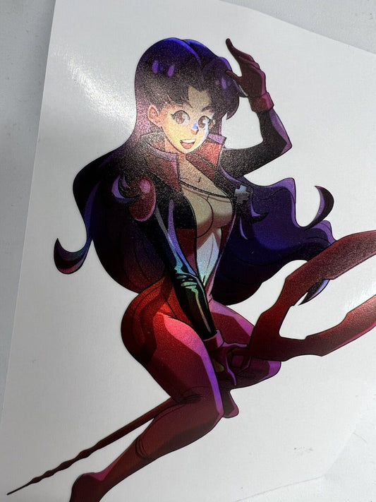 Misato Katsuragi Holograpic Sticker Original Neon Genesis Evangelion Waifu. 5x4 - thriftgoblin