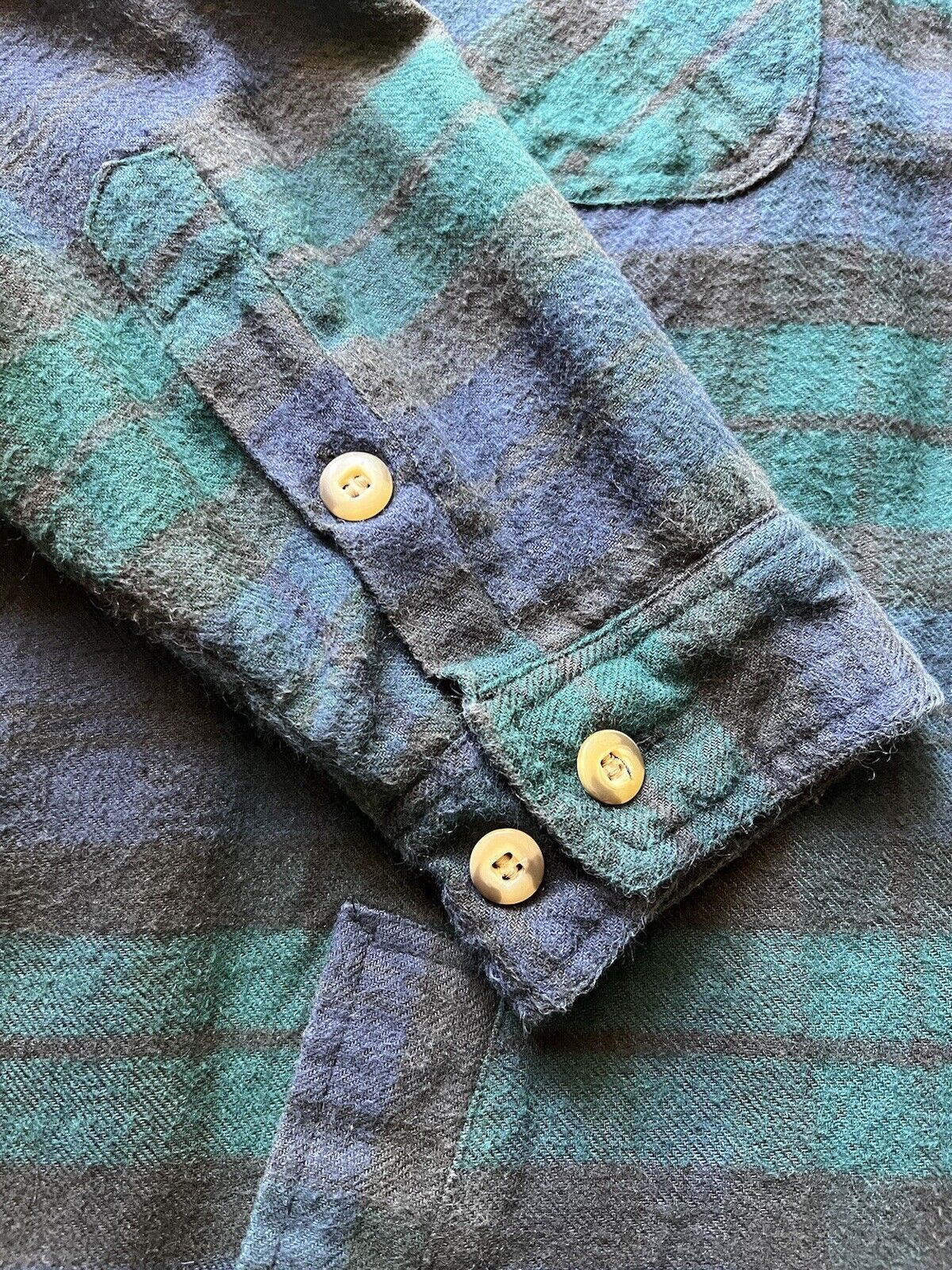 Monterey Sportswear Quilted Flannel Jacket Mens Large Blue Pockets Vintage - thriftgoblin