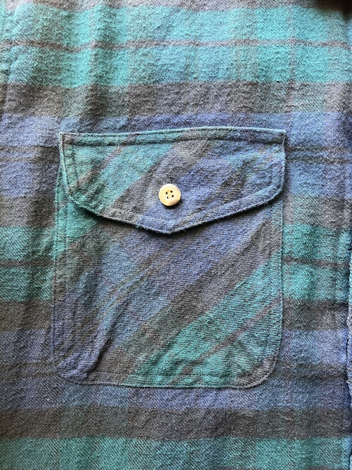 Monterey Sportswear Quilted Flannel Jacket Mens Large Blue Pockets Vintage - thriftgoblin