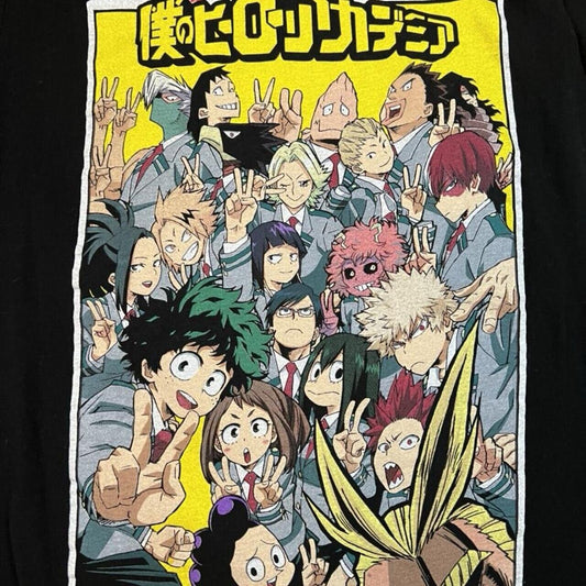 My Hero Academia Anime Characters Small Black Short Sleeve T-Shirt Funimation - thriftgoblin