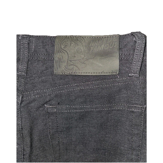 Naked & Famous Weird Guy Raw Denim Jeans 30 W Charcoal Stretch Slim Tapered Fit - thriftgoblin