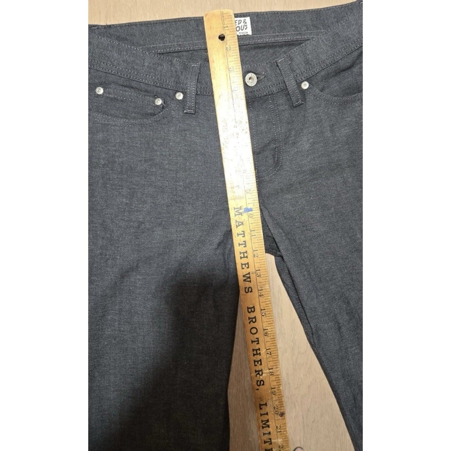 Naked & Famous Weird Guy Raw Denim Jeans 30 W Charcoal Stretch Slim Tapered Fit - thriftgoblin