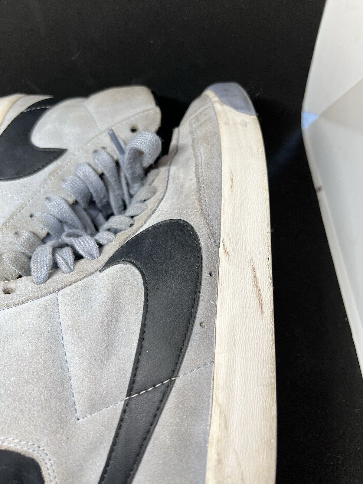Nike SB Blazer Suede Baby Blue Gray High Size Womens Sneaker HiTop - thriftgoblin